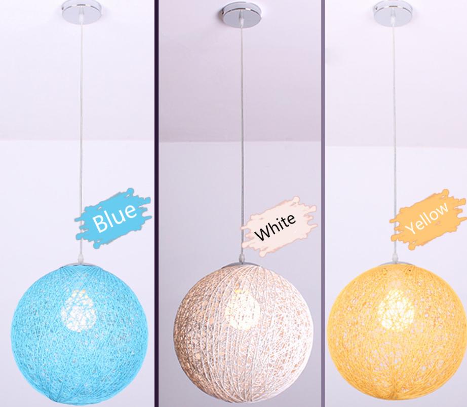 LED Bamboo Rattan Ball Pendant Light