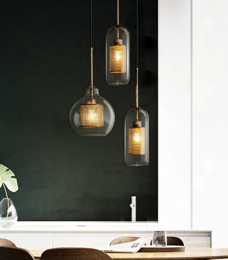 LED Metal & Glass Pendant Light