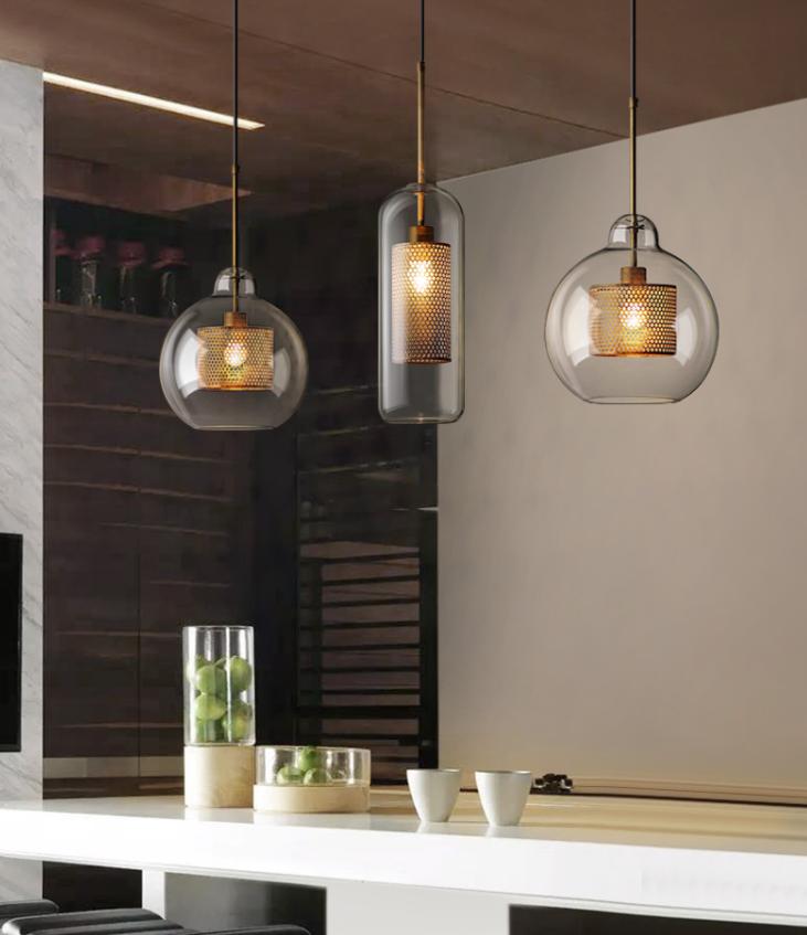 LED Metal & Glass Pendant Light