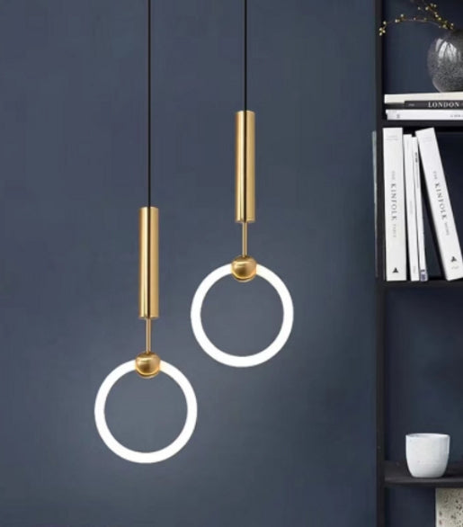 LED Creative Ring & Metal Decorative Pendant Light