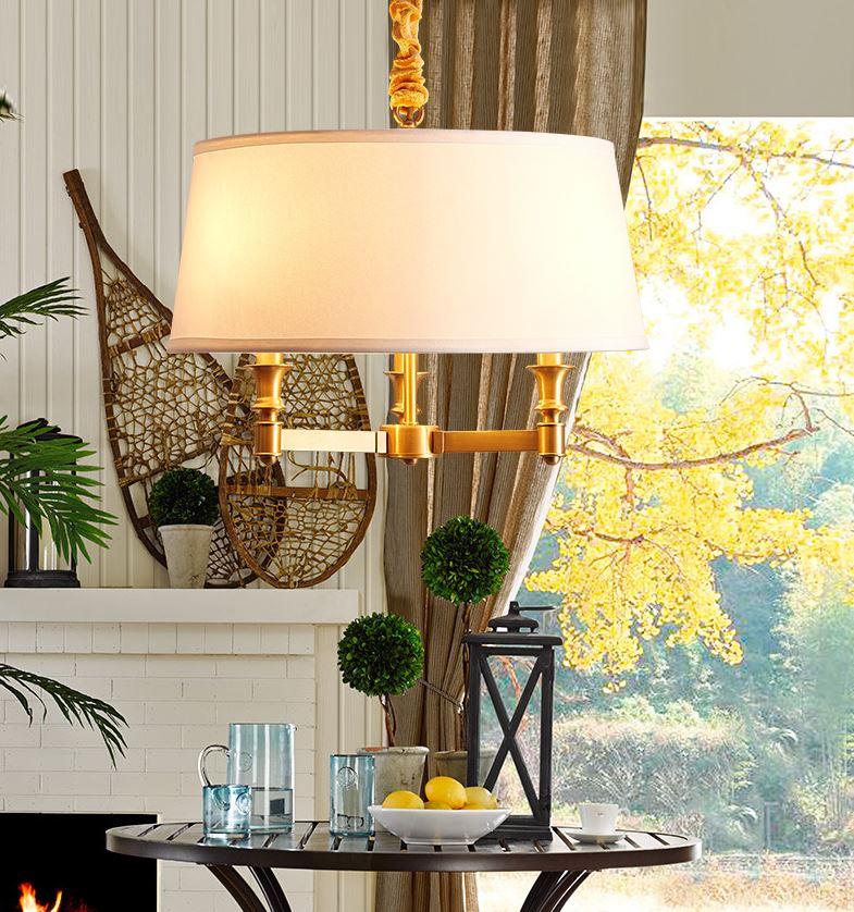 LED Copper Pendant Chandelier American Style