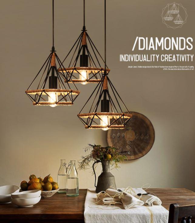 Retro Triangle American Style Pendant Light