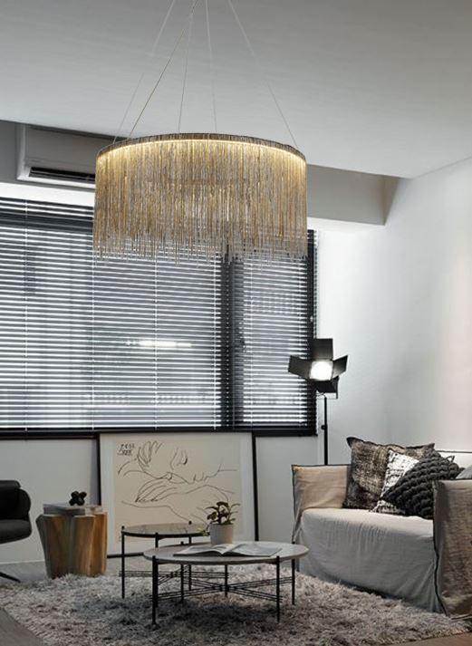 Tassel Design Aluminium Steel LED Chandelier Pendant Light