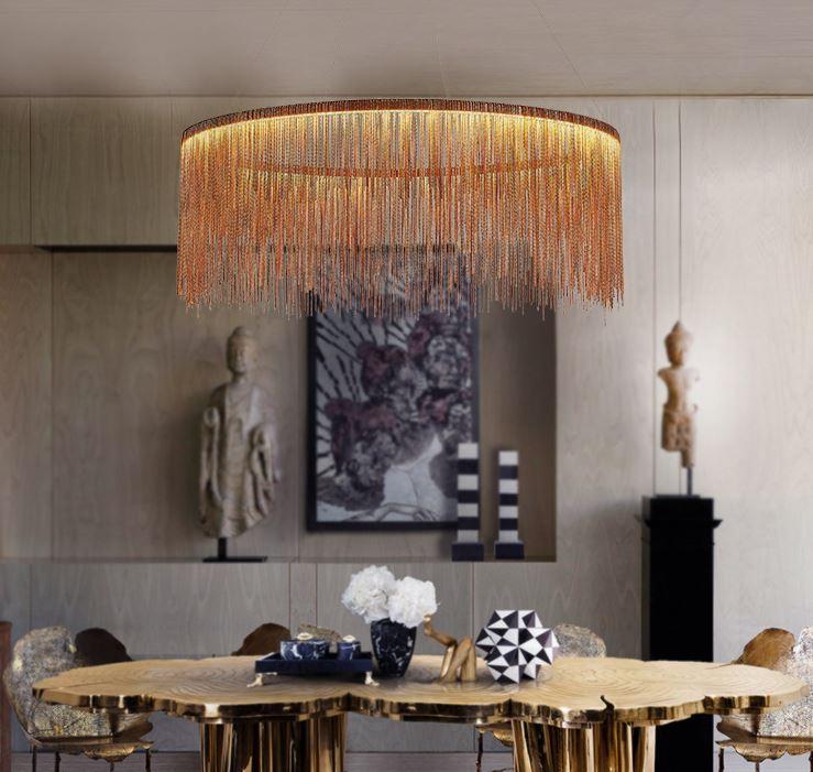 Tassel Design Aluminium Steel LED Chandelier Pendant Light