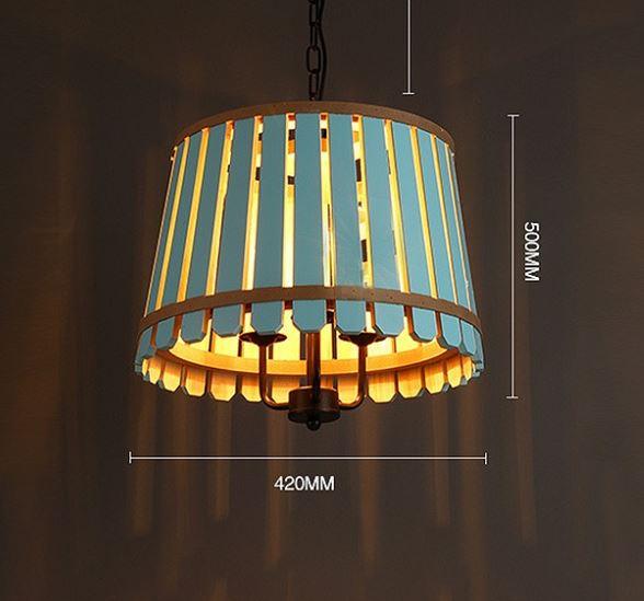 Barrel Style Wood LED Pendant Light