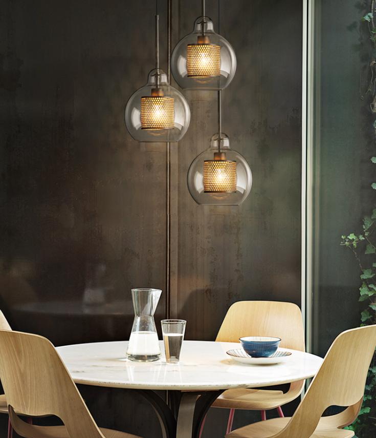 LED Metal & Glass Pendant Light