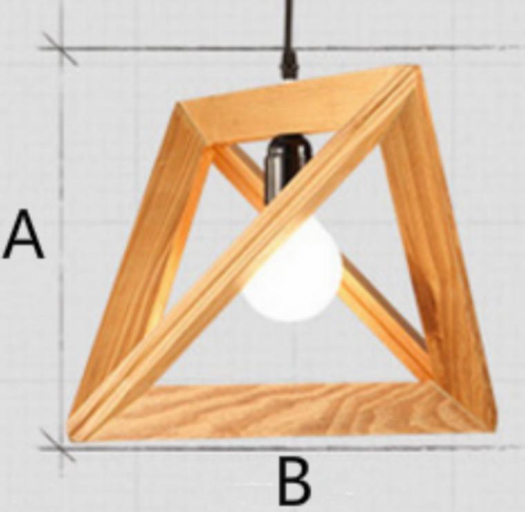 Creative LED Wood Pyramid Pendant