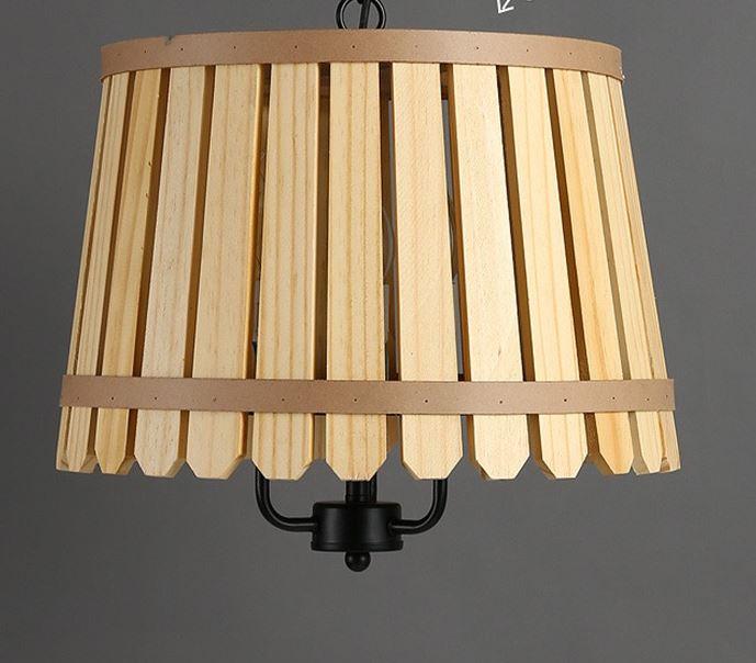 Barrel Style Wood LED Pendant Light