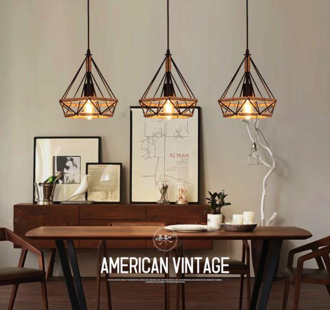 Retro Triangle American Style Pendant Light