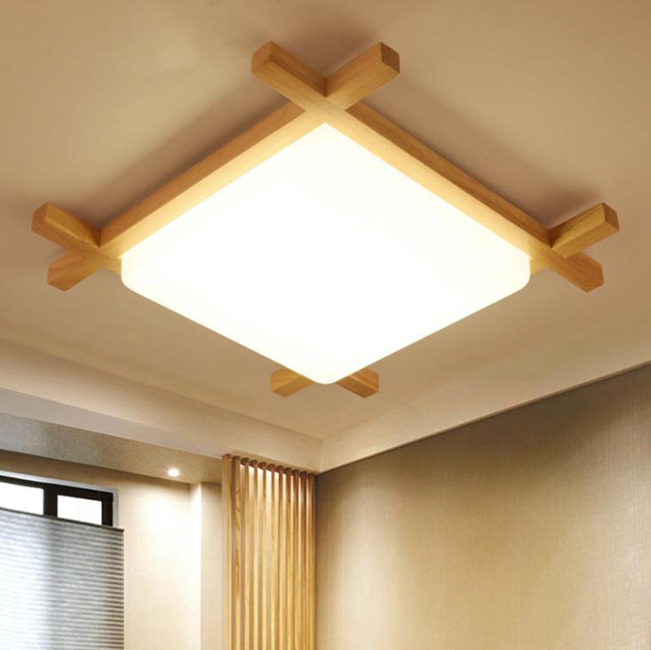 LED Japanese Style Design Wood Ceiling Light