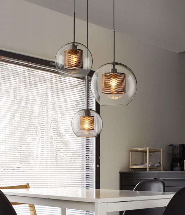 LED Metal & Glass Pendant Light